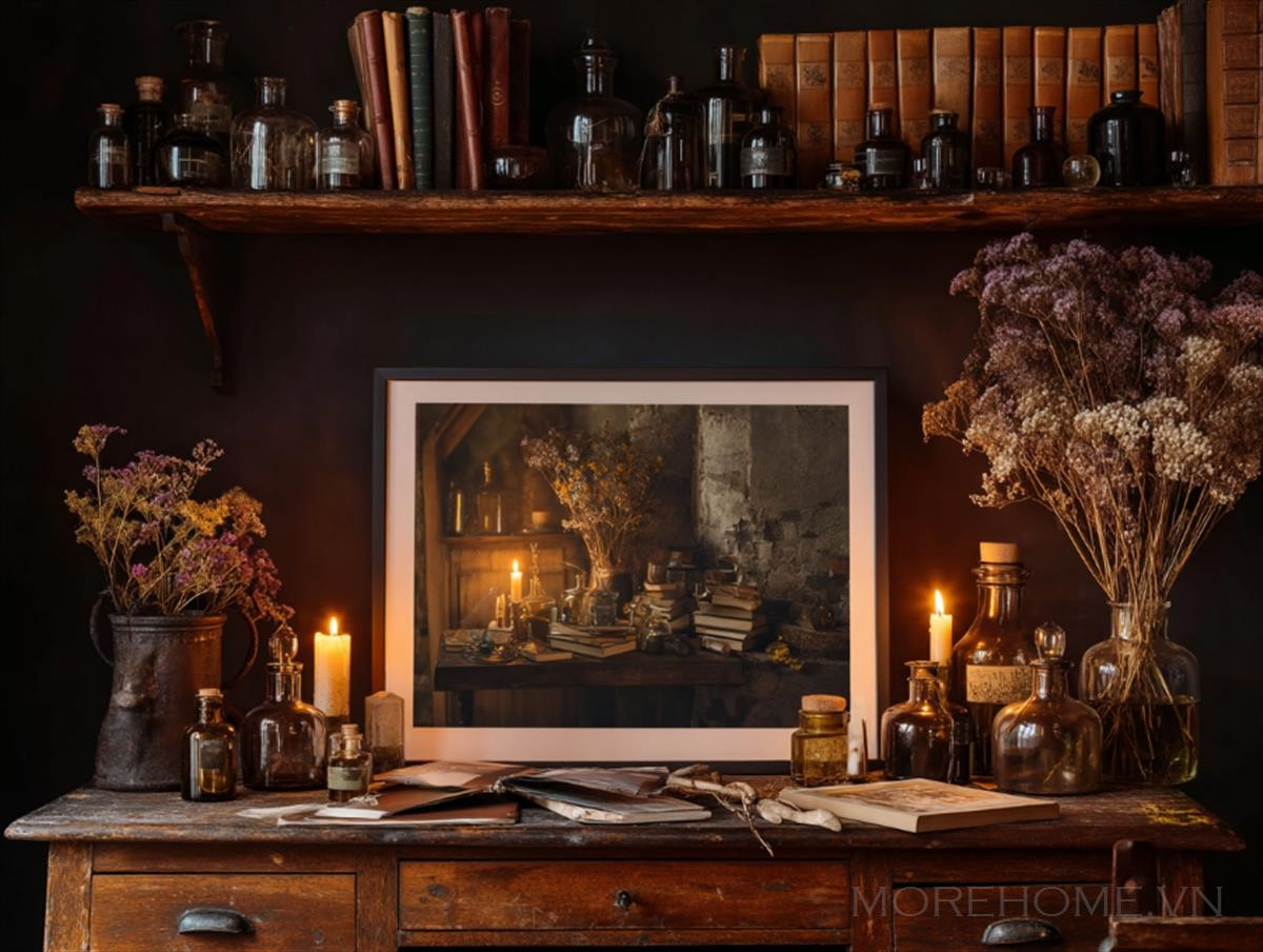 Phong cách cổ điển và hiện đại kết hợp tạo nên không gian ấm cúng...