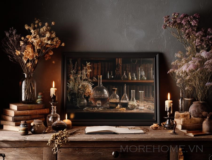 Phong cách cổ điển và hiện đại kết hợp tạo nên không gian ấm cúng...