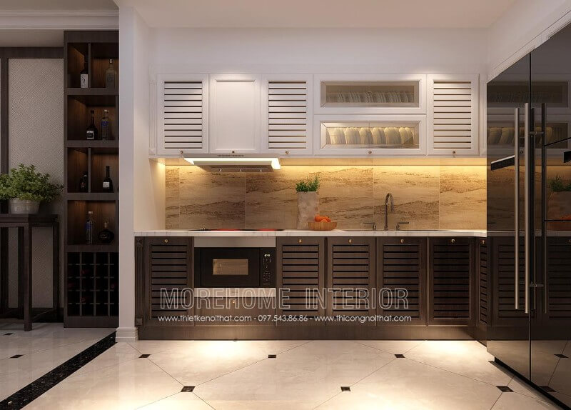 Mẫu tủ bếp gỗ nhập khẩu phu sơn cao cấp mang lại vẻ đẹp sang trọng và ấm áp Tủ bếp hiện đại,tủ bếp đẹp hiện đại, tủ bếp An Cường