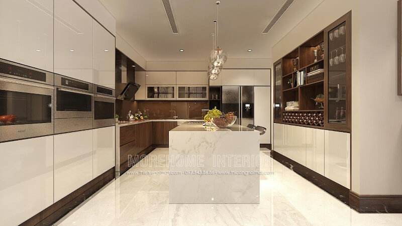 Tủ bếp hiện đại chữ L giúp gia chủ tận dụng hiệu quả tối đa không gian góc chết của ngôi nhà, đặc biệt là những căn bếp có không gian hẹp Thiết kế tủ bếp đẹp