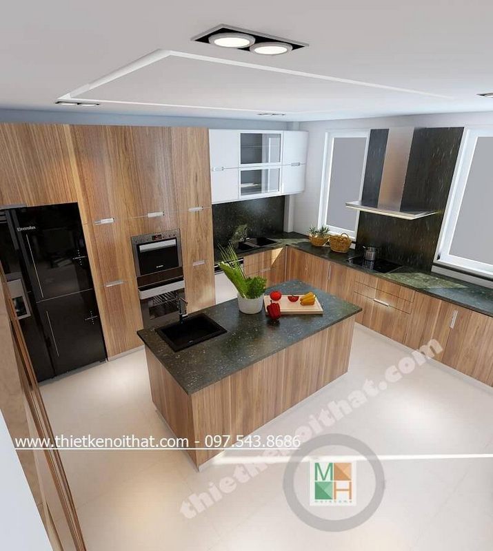 Thiết kế nội thất phòng bếp hiện đại tại biệt thự Hill Stale